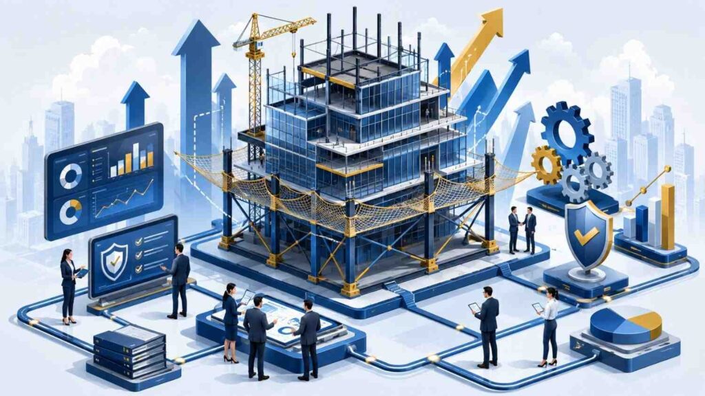 Futuristic business growth and collaboration